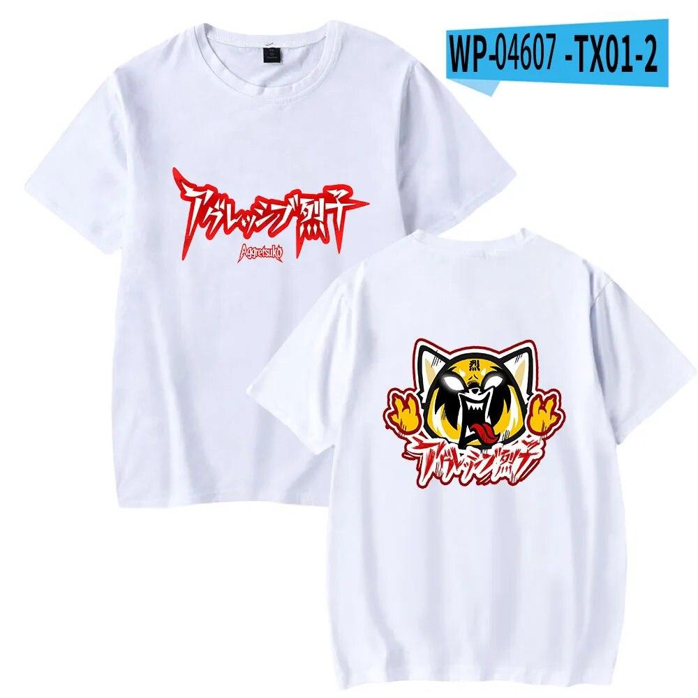 Aggretsuko модная футболка женская унисекс летние футболки с короткими рукавами аниме повседневная уличная футболка унисекс