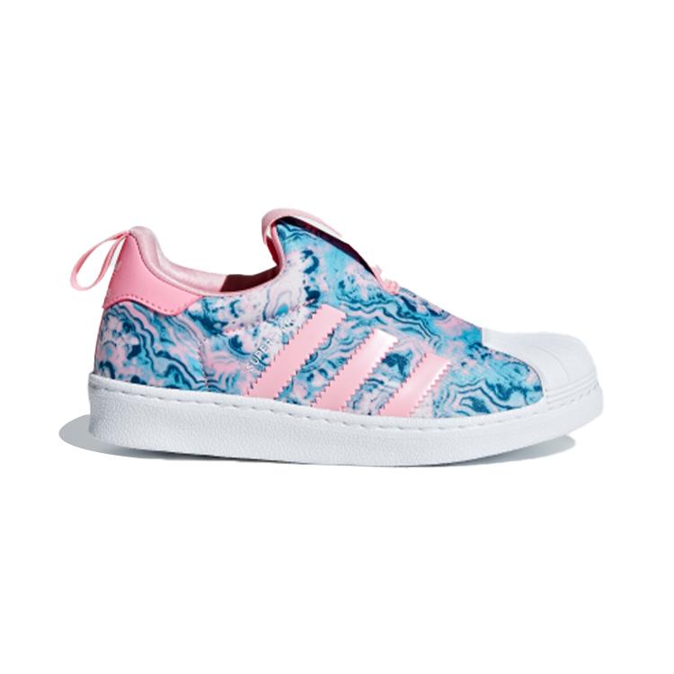 adidas Оригинальные SUPERSTAR 360 C Низкие Детские Скейтбордические Кроссовки Розовый Синий Белый Дети Возраст 3-7 Лет CG6570