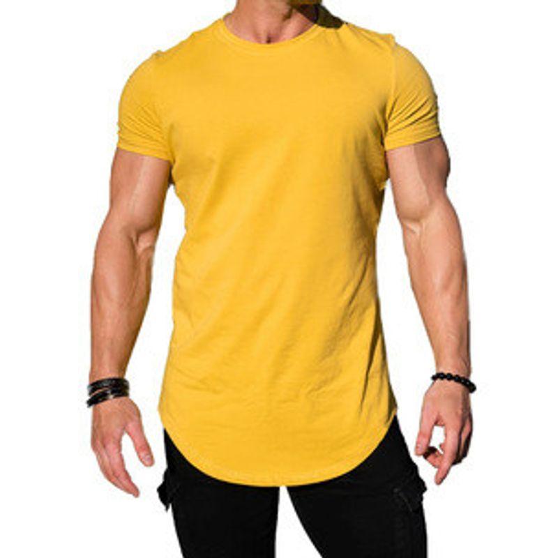 High Street European and American Men's Muscle below the Hip Brother Short Sleeve T-shirt