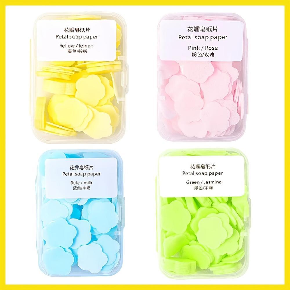Портативные мыльные листы для мытья рук для путешествий, для детей, студентов, биоразлагаемые мини-мыльные листы с цветочным ароматом в коробке