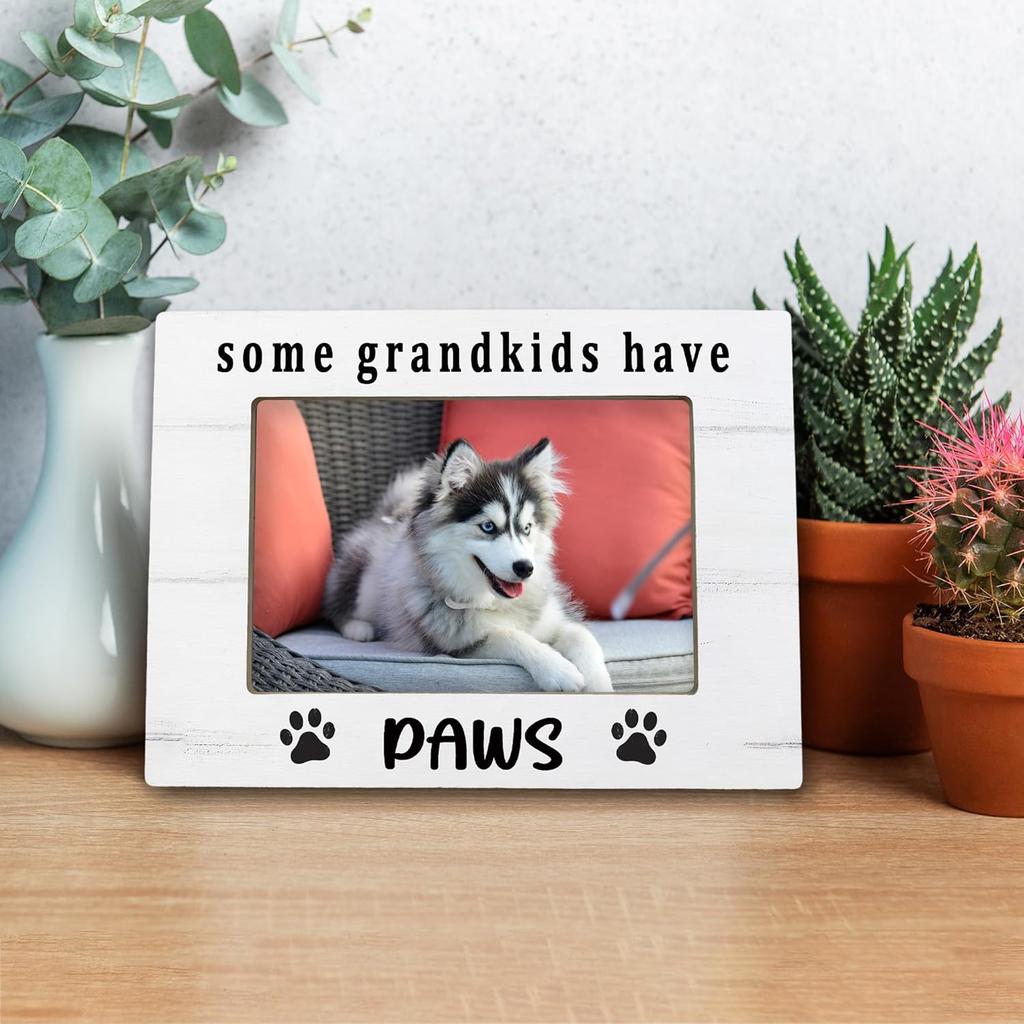 Dog Grandparents Gifts 4x6 Picture Frame, Pet Photo Frame, Dog Grandma Grandpa Lovers Owner Gifts for Women Men, Pet Lover Gift Wooden Picture Frames