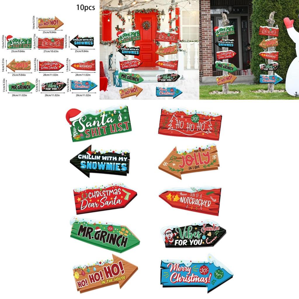 Рождественские указатели с деревянными колышками для праздничного декора двора