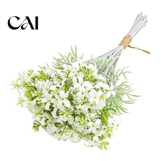 Cream Style Home Aesthetic Flowers Artificial Orange Jasmine Flowers, Realistic Murraya Paniculata Flower Bouquets, Decorative for Office Desk