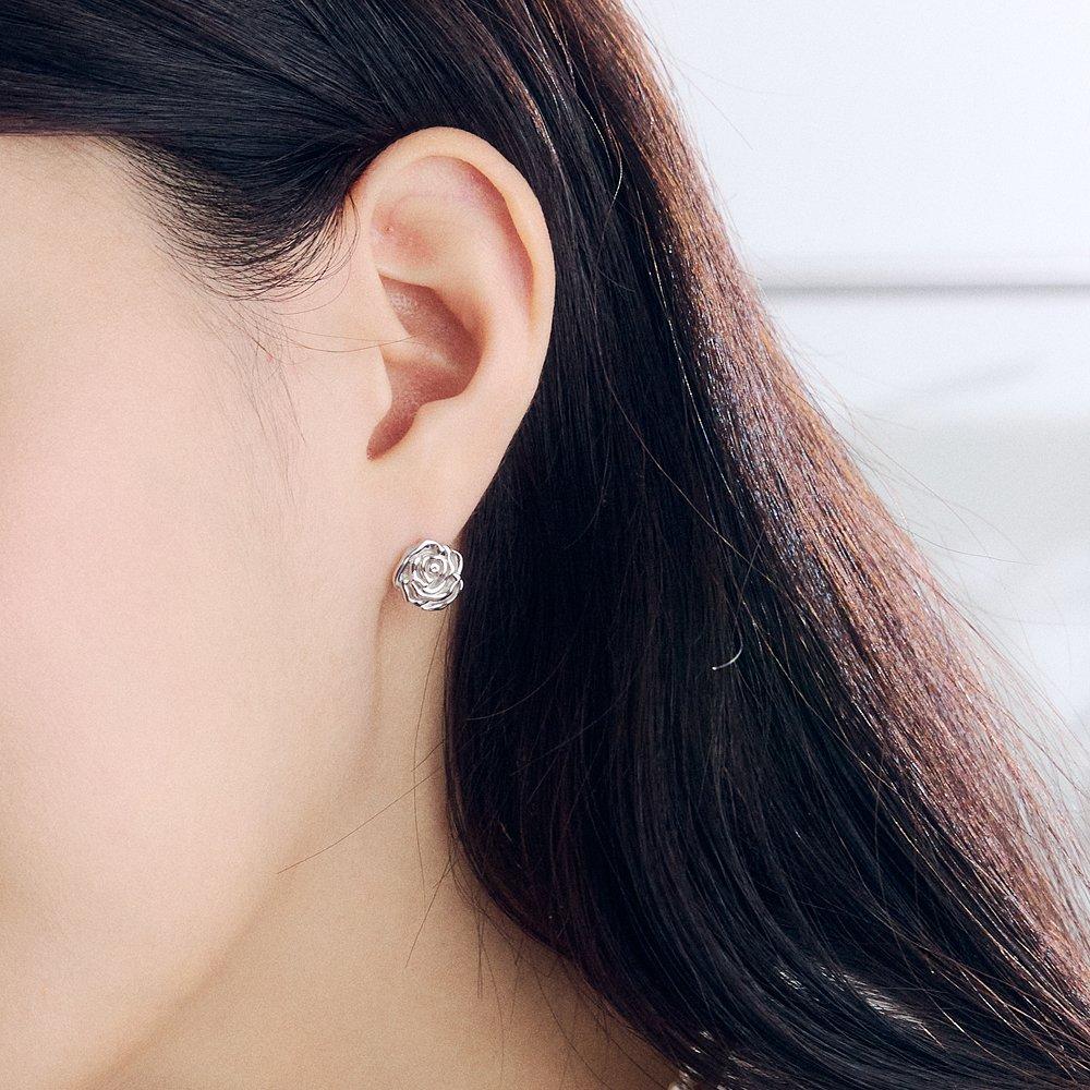 [Rosemont] Silver Earrings Pure Rose Ra25A05K