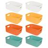 RAIN QUEEN Storage Baskets, Storage Boxes, Trinket Boxes, Polypropylene Cases, Set of 8, Multicolored, Small Item Organizers, Desktop Storage Cases Wi