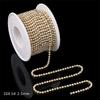 1Yard 2Rows 1Row Crystal Rhinestone Chain Sew-On Glue-On Pearls Trim Copper Cup Chain For Clothes DIY Jewelry Making Accessories