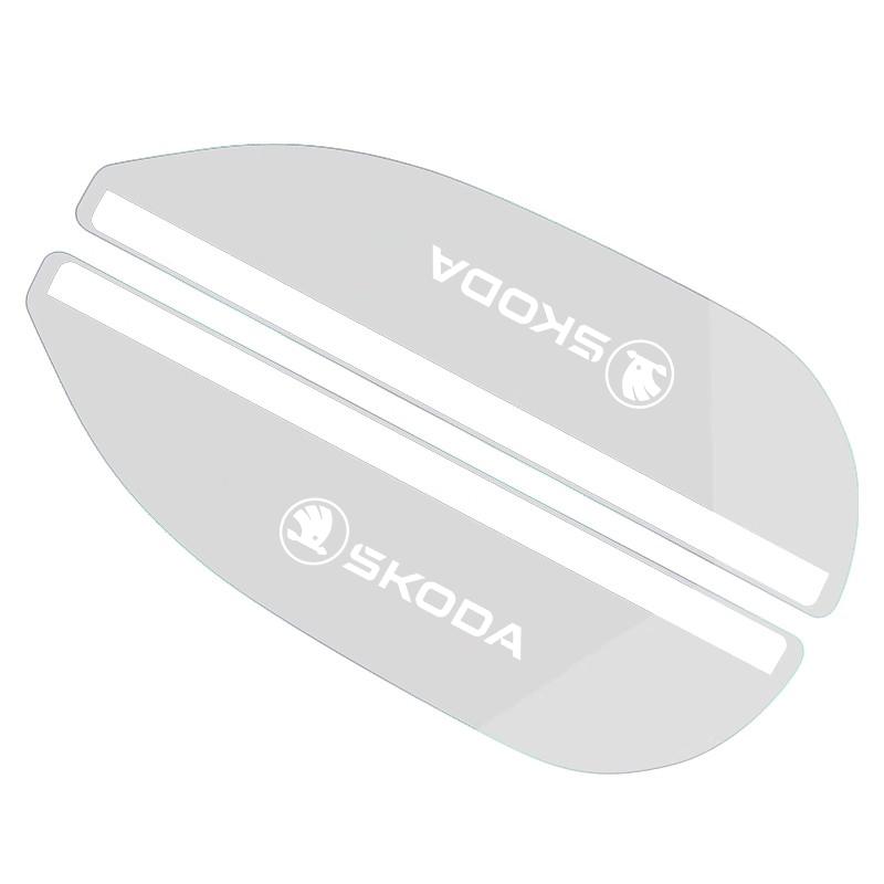 2Pcs Car Rearview Mirror Rain Eyebrow Visor Covers For Skoda Octavia Superb Rapid Kodiaq Karoq Fabia Kamiq Enyaq VRS Yeti Scala
