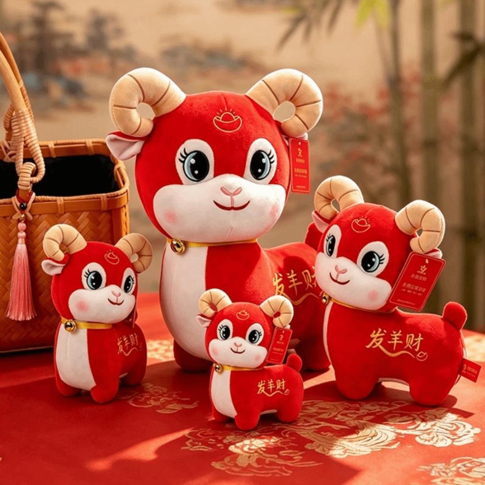 Stuffed Animal Simulation Sheep Plush Doll PP Cotton Lucky Sheep Plush Toy Party Supplies