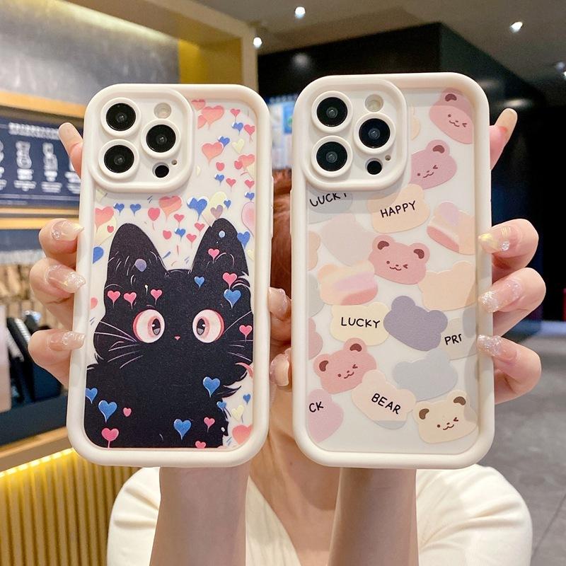 Чехол для мобильного телефона для пары на iPhone 16, персонализированный, новый Apple 17promax, милый мультяшный медведь, мягкий чехол
