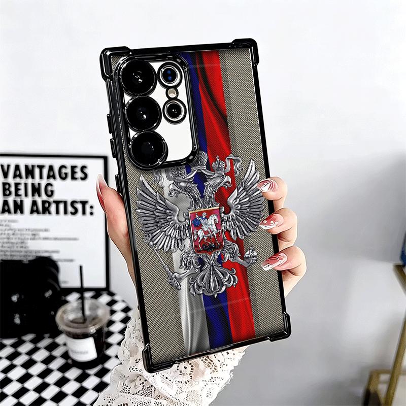 Russia Russian Flags Emblem Soft Phone Case For Samsung Galaxy S26 Ultra S25 Edge S24 FE S23 Plus S22 S21 + S20 Plating Anti-Fal