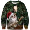 Funny Christmas Sweatshirts Animals Cats Dogs 3D Print Hoodies Women Streetwear Long Sleeve Pullovers Y2k Hoodie Woman Clothing