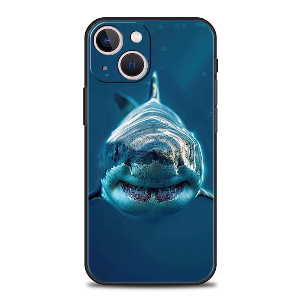 Чехол для телефона Акула Для iPhone 17 Air 16 Plus 13 15 14 12 11 Pro MAX 7 8 SE Мягкий ТПУ Ударопрочный Чехол Funda