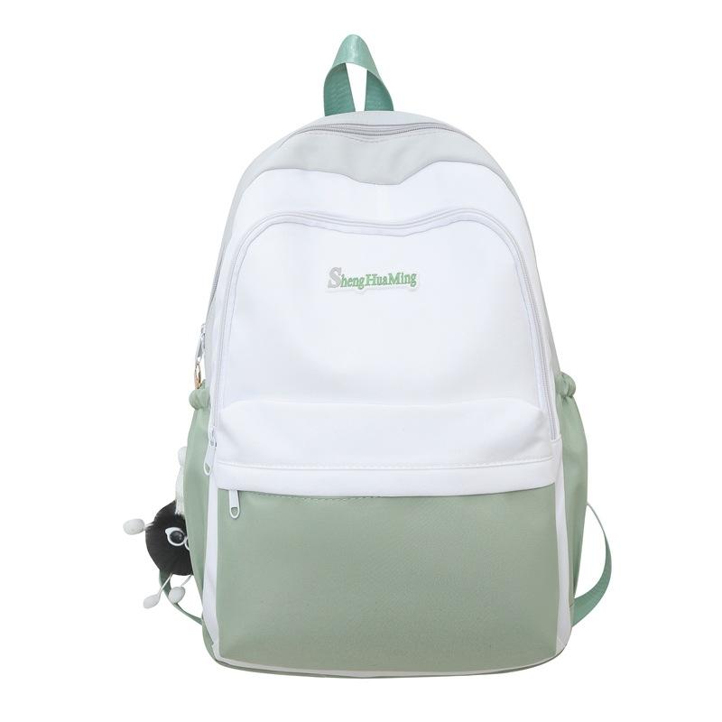 Female Block Color Backpack Girls School Bag Junior High School Student Backpack