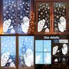 Snowflake And Christmas Santa Static Decal With Snowman For Window Decoration