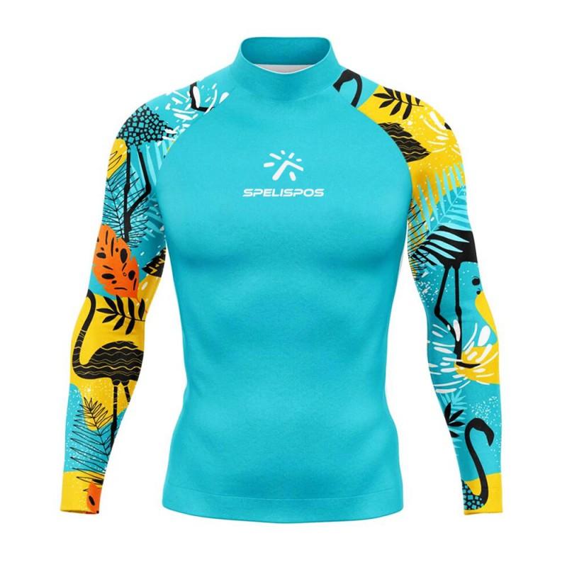 Мужская футболка с длинным рукавом для защиты от солнца (rash guard) с УФ-защитой, купальная рубашка, облегающая, для серфинга, дайвинга, пляжной одежды, быстросохнущая