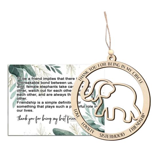 Подвеска в виде слона Yousheng Friendship, подвесное украшение в виде слона из дерева, символ дружбы, украшение в виде слона, подарок для лучших друзей