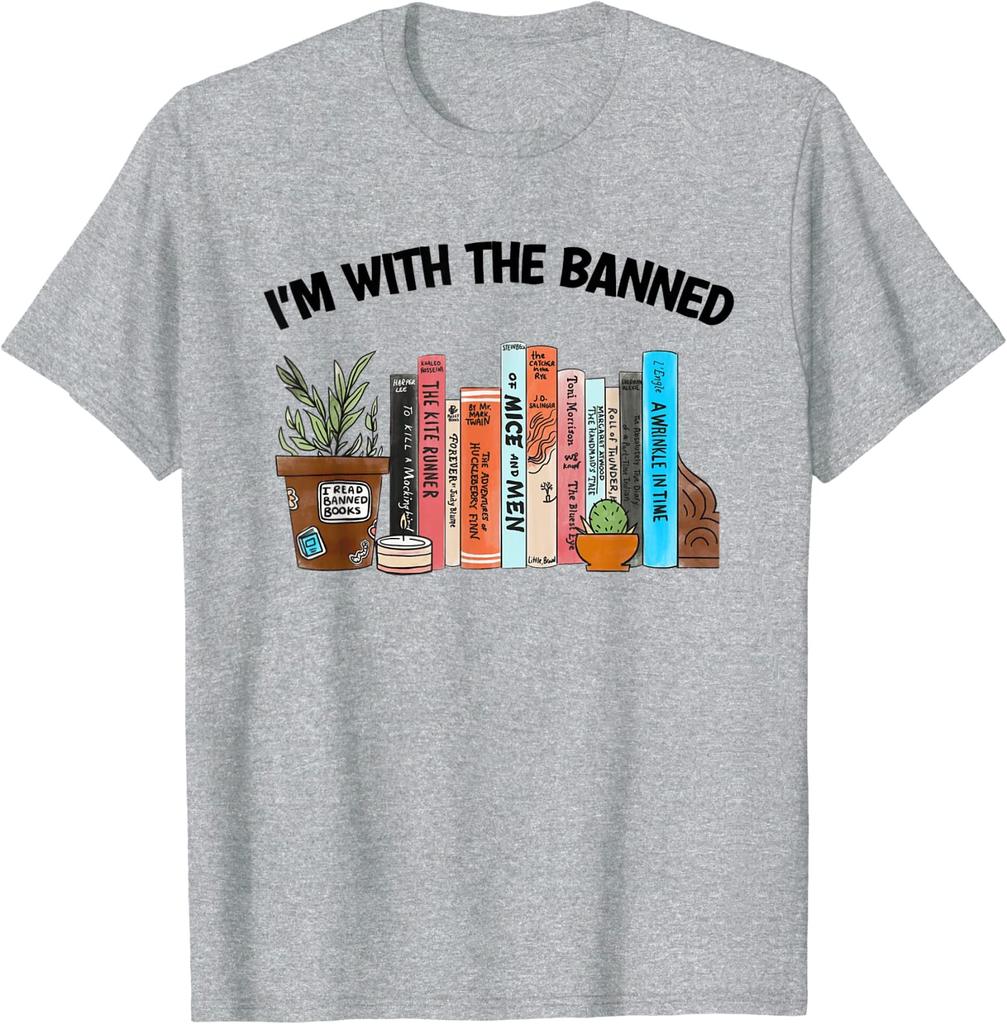 I'm with The Banned Books I Read Banned Books Lovers T-Shirt Avid Reader Clothes Librarian Graphic Tee Tops Life Style Gifts