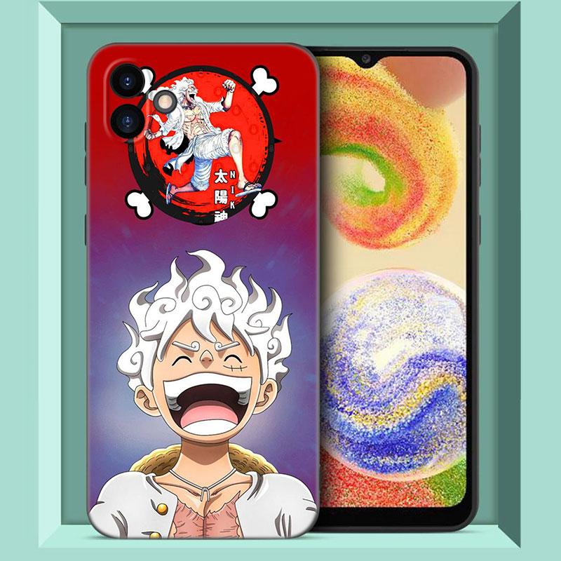 Anime One Piece Luffy Black Silicone Phone Case For Samsung Galaxy A01 A03 Core A04 E A02 A05 A10 A20 A21 A30 A50 S A6 A8 + A7