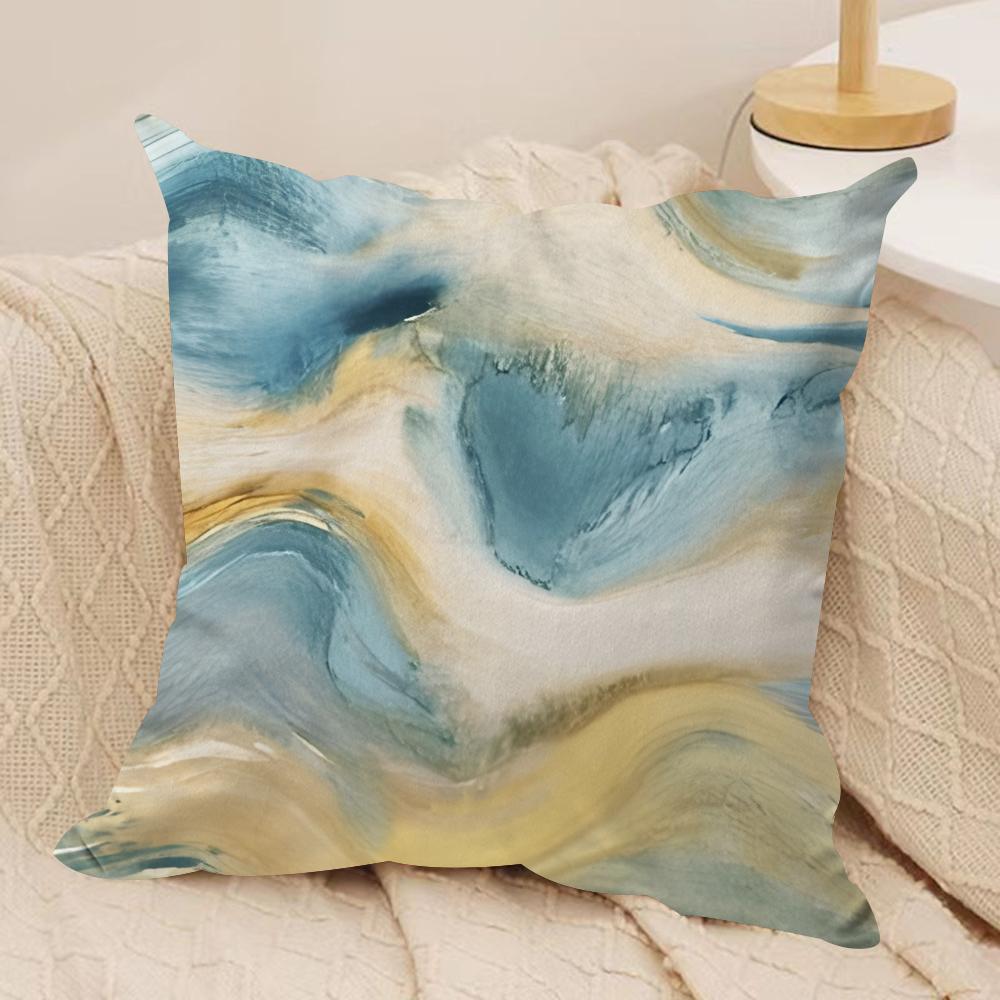 Marble pattern Cushion Cover Short plush Doublesided Print Square Throw Pillow Covers Sofa Home Cushion Decor
