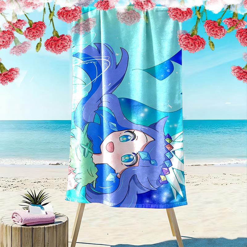Cute Lyra Print Beach Towel, Large Soft Quick Dry Towel for Beach Camping Swimming
