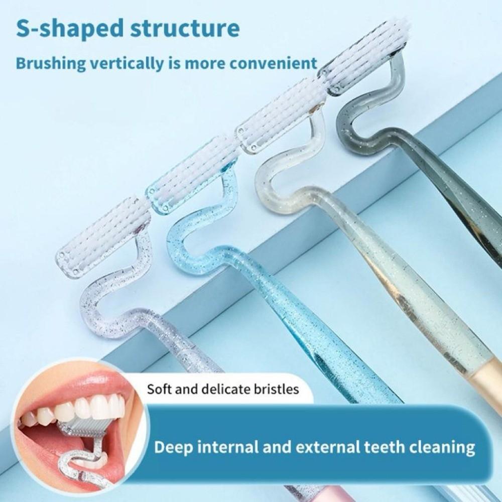 Soft Interdental Brush Massage Tongue Cleaning Brush New S-shaped Toothbrush Adults