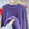 Пуловер с круглым вырезом и длинными рукавами, контрастная нить, повседневный свободный женский топ