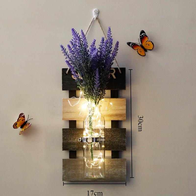 Настенное украшение Ins Style Настенный светильник Nordic Originality Plant Butterfly Background Home Decor Настенные светильники Ваза Лампа для спальни