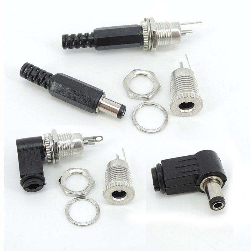 5.5mmx2.1mm DC Power Jack Male Female Socket Panel Mount Connector Dust Cover Metal DC Male Plug 5.5*2.5mm 2.5mm 2.1mm DC099