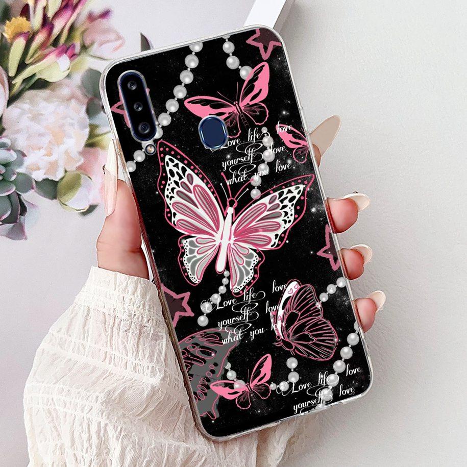 Case For Samsung Galaxy A20 A20e A20s Cover Fashion Flower Butterfly Soft Silicone Clear Bumper For Samsung A30 A 30 A 20 Covers