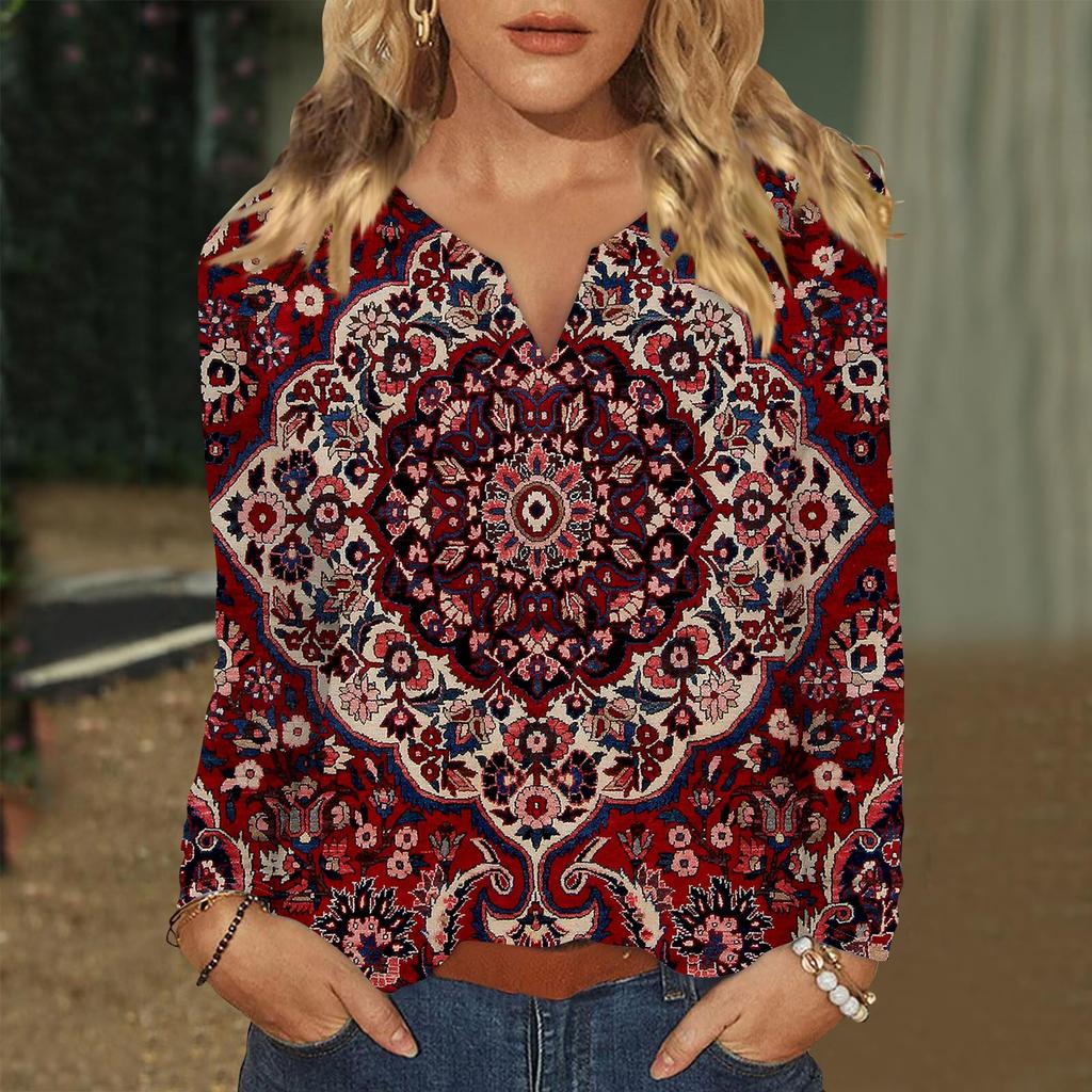 Женская футболка с принтом, длинными рукавами реглан, модный повседневный базовый топ с v-образным вырезом, обычный топ