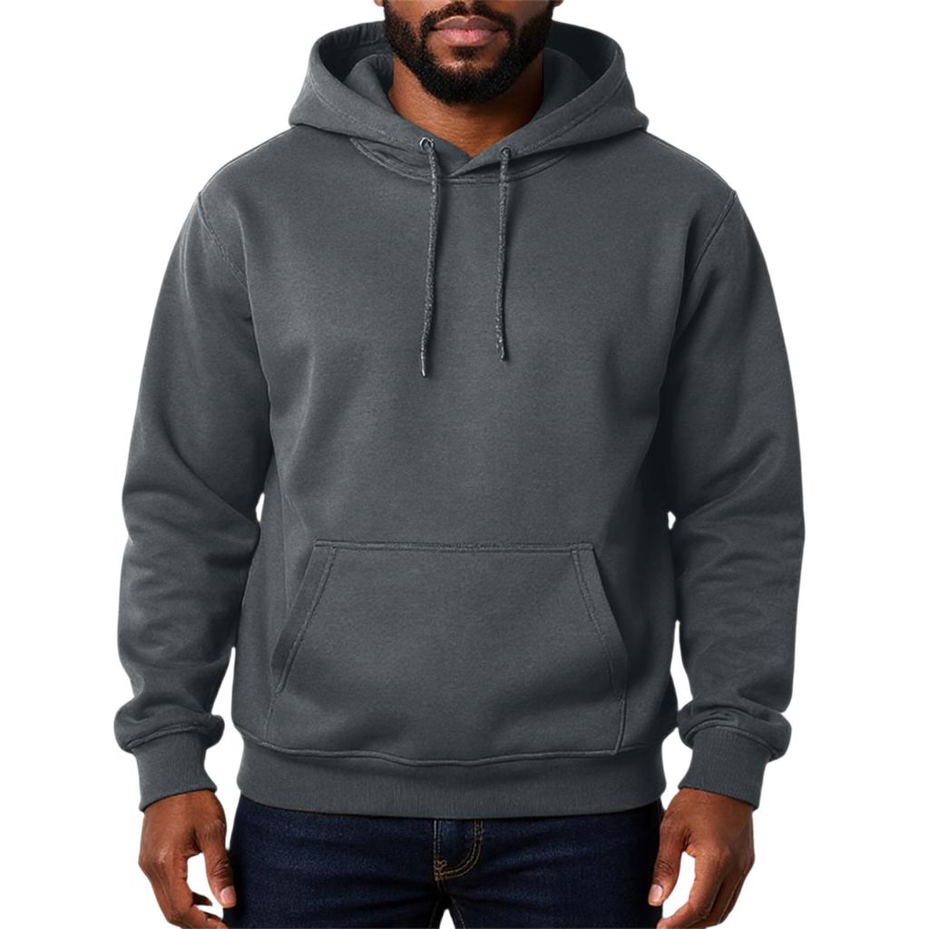 Men's Solid Color Adding Fleece Loose Hooded Hood Hoodie