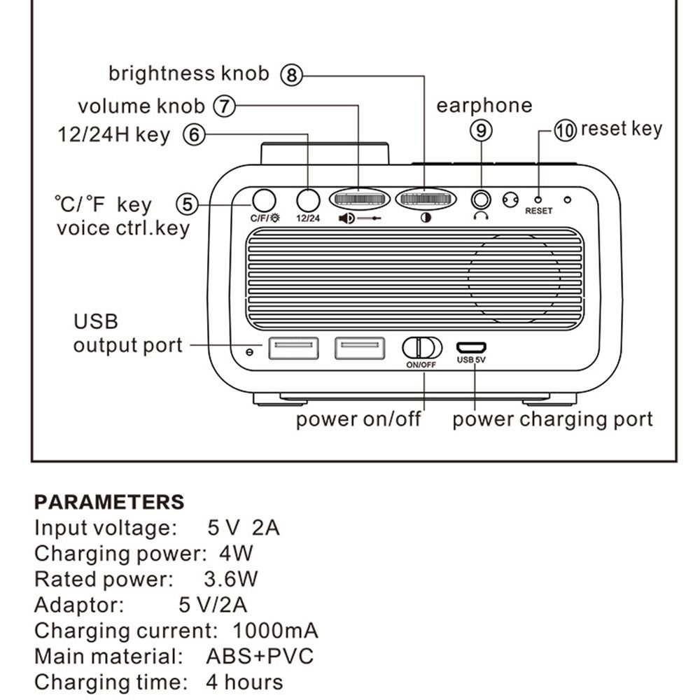 Adjustable Volume Digital Table Calendar Thermometer Small Digital Clock  for Heavy Sleepers Adults