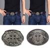 Western Cowboy Carved Belt Buckle Metal Rock Belt Link Buckle Teens Unisex Belt Buckle DIY Replacements Supplies