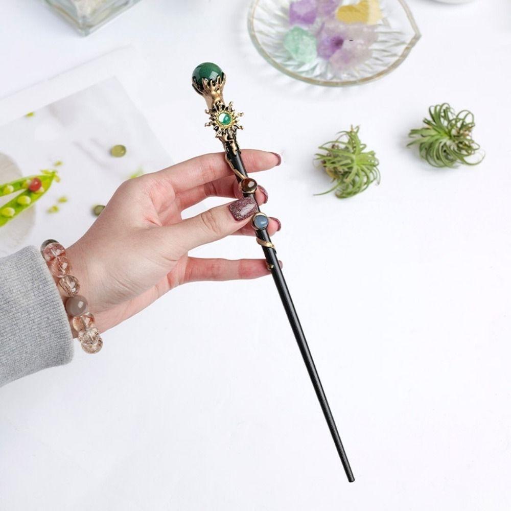 DIY Handmade Crystal Magic Wand Halloween Prop Magic Scepter Creative Fairy Stick Women Girls