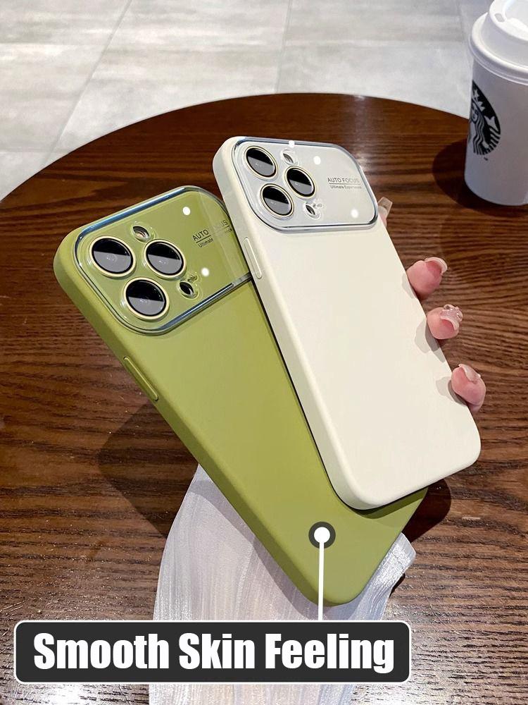 Роскошный мягкий силиконовый чехол с ощущением кожи для IPhone 14 ProMax 14 13 12 Pro Max, большое оконное стекло, защита линз, противоударный чехол