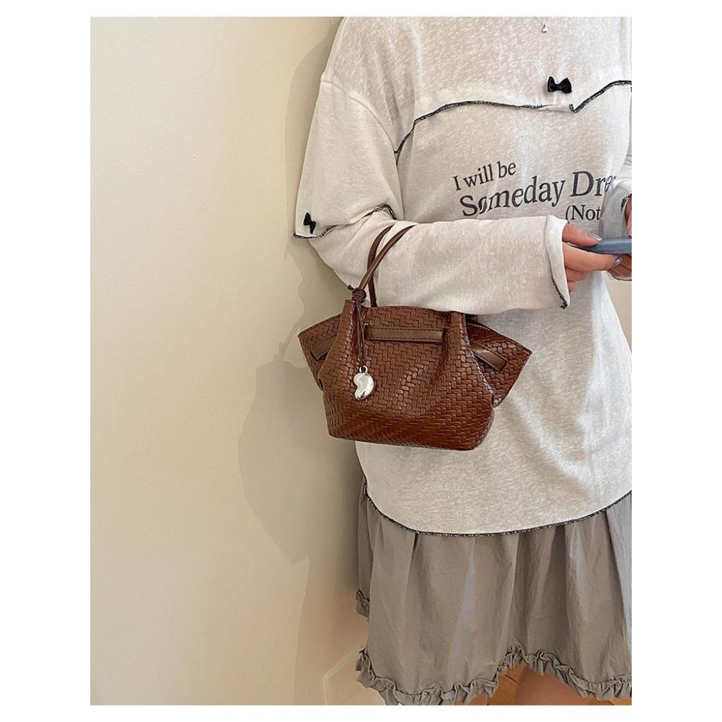 Handbag Women PU Woven Texture Adjustable Strap Daily Commute