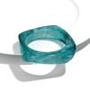 Exaggerated Big Irregular Square Acrylic Bangle for Women Pearlescent Colorful Resin Geometric Cuff Bracelet Trendy Jewelry Gift