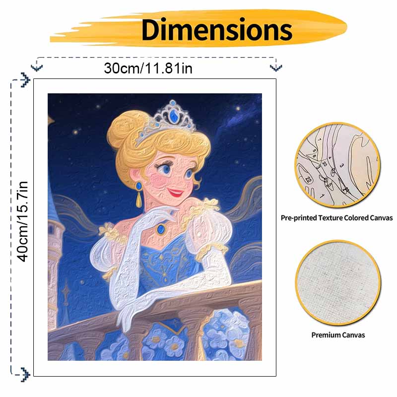Disney digital oil painting art kit princess castle evening handmade diy home decorations