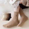 Female Autumn and Winter Thickened Velvet Warm Embroidery Lovely Sleep Tube Socks