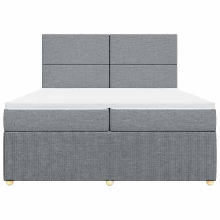 Maison Exclusive - Sommier à lattes de lit avec matelas Gris clair 200x200cm Tissu
