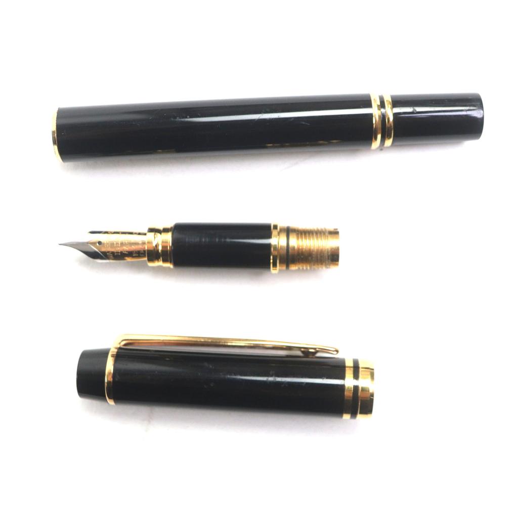Very Good WATERMAN fountain pen IDEAL Black gold 18K mens Used