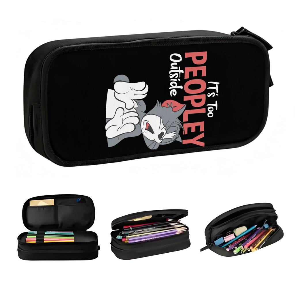 Tom And Jerry Pencil Case for Girl Boy Big Capacity American Animation Cartoon Pen Bag Box Stationery