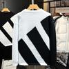 Новый свитер с круглым вырезом бренда Tide, с цветовым блоком черного и белого цвета - Мужской пуловер с длинным рукавом для пары