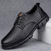 Fashion Genuine Leather Men's Shoes Fashion Casual Outdoor Black Sneakers High Quality Classic Breathable Lace-up For Men's Dress Shoes