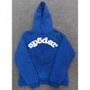 Sp5der Hoodie Oversized Thick Fleece Sweatshirt With Foil Print Spiderweb Design Men Winter Casual Wear