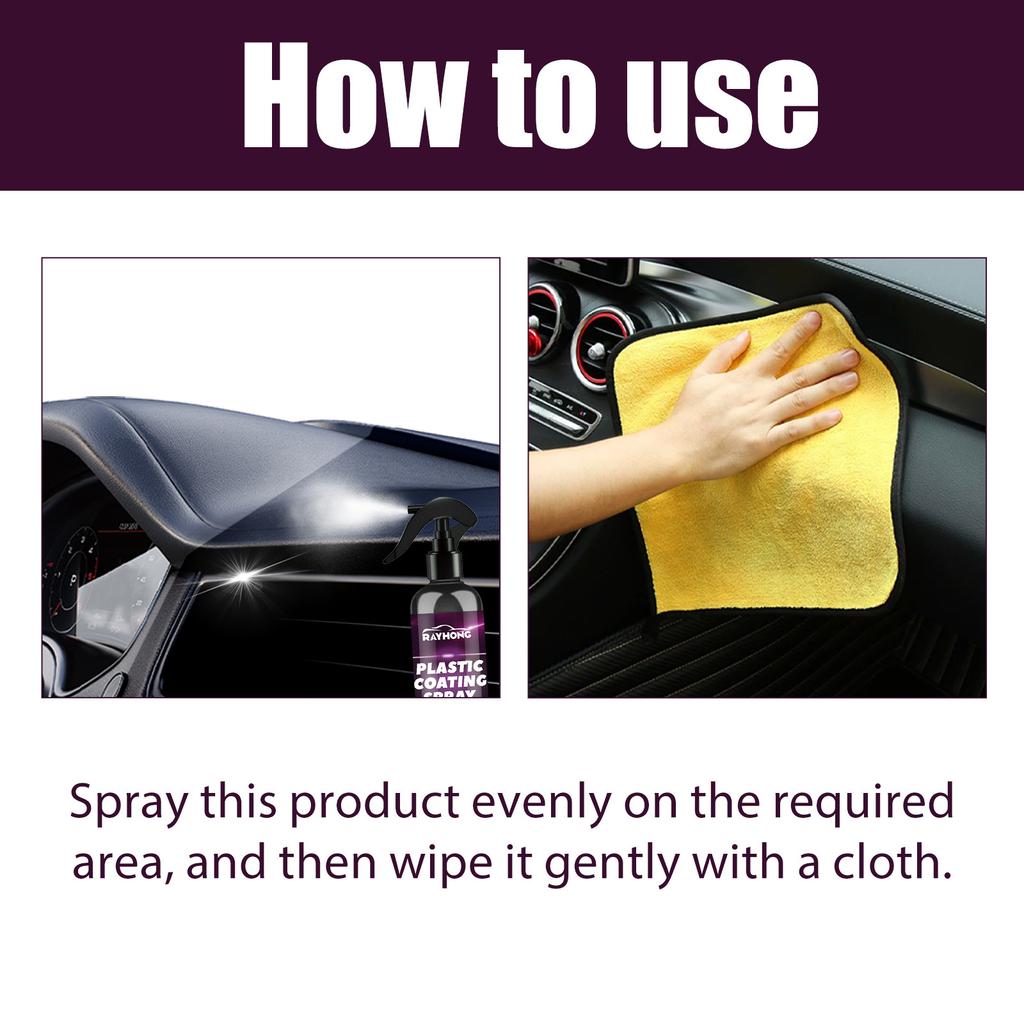Rayhong Car Plastic Spray Очиститель для салона автомобиля, сидений, приборной панели, удаления пятен, технического обслуживания и восстановления
