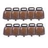Niesporek Cowbells, Set of 10, Cow Bells, Pet Bells for Goats, Cows, and Pets, Small Metal Anti-Lost Bells, Mini Bells for Decoration, Farm Necklace B