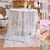 Baby Shower Tablecloth Lace Embroidery Floral Tablecloth, 3D Flower Tulle Sheer Table Cover, Seasonal Photography Backdrop Cloth Colorful for Wedding