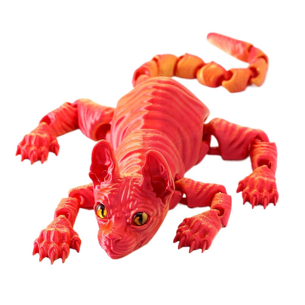 3D-напечатанный Сфинкс Кошка Животные Игрушка Бесшерстная Кошка Фигурка Милая Кошка Игрушка-непоседа Для Любителя Кошек Смешная Игрушка Коллекционер Украшение для Дома