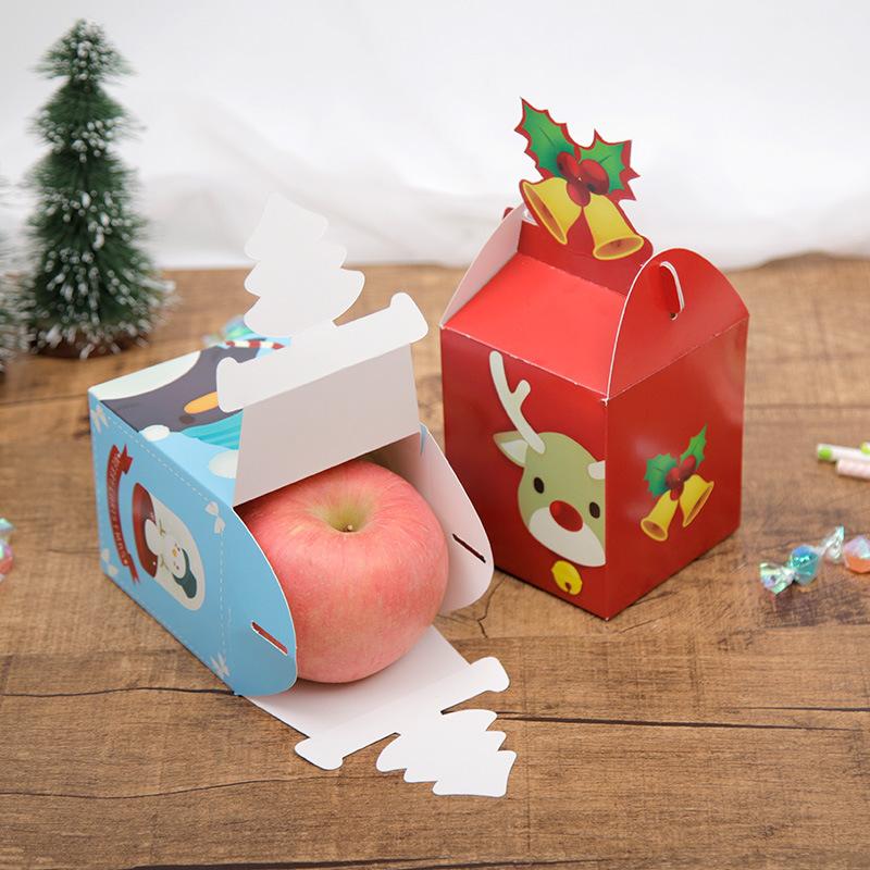 10 Pieces/Set Cartoon Christmas Patterns Gift Packaging Box Home Christmas Party Gift Packaging Box Rectangle Cardboard Box